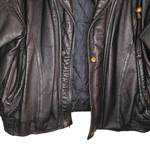 Property Vintage Leather Bomber Jacket Coat - Picture 6 of 13